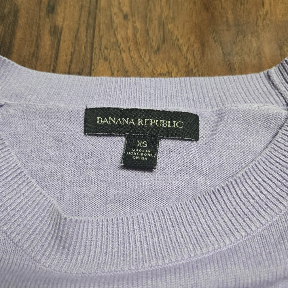 Banana Republic Yak Silk Rayon Blend Lavender Purple Crew Neck Knit Sweater XS - Picture 3 of 7